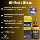 PLANTORIGIN Liquid Biotin 15,000 MCG natural berry flavour