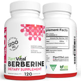 Plantvital Organic Berberine Supplement 1200mg capsule close-up