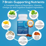 Platinum Health Essential Brain Health softgels with a measuring spoon