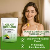 Plaxssuss Oregano Oil and Black Seed Oil Softgels back view