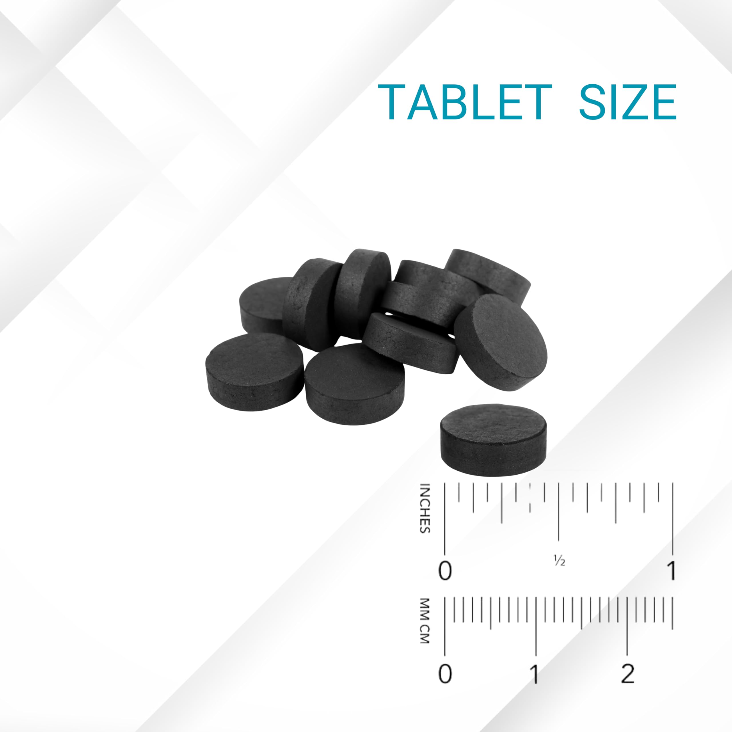PLENARX Activated Charcoal Tablets back view of packaging