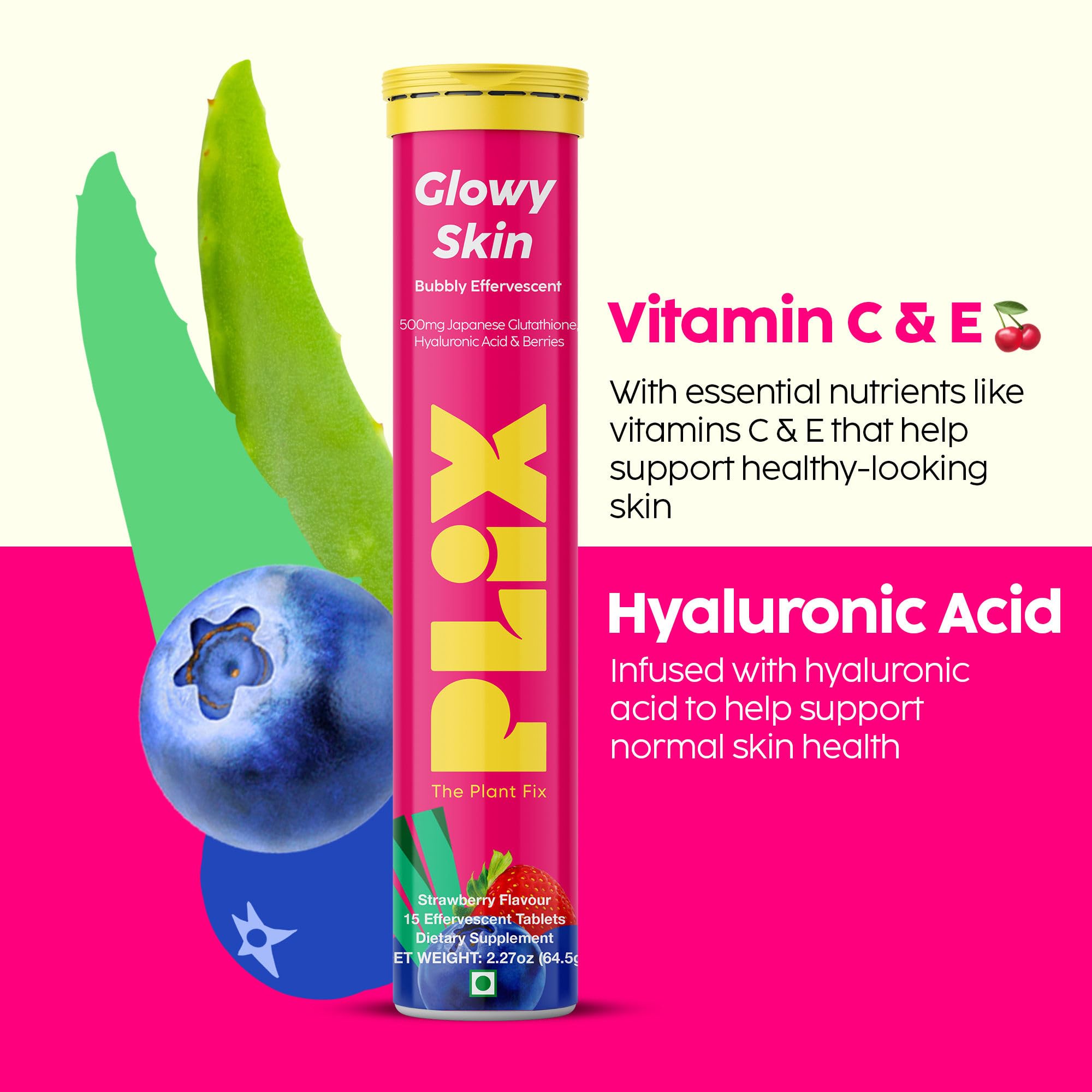 PLIX Glowy Skin effervescent tablets berry flavour