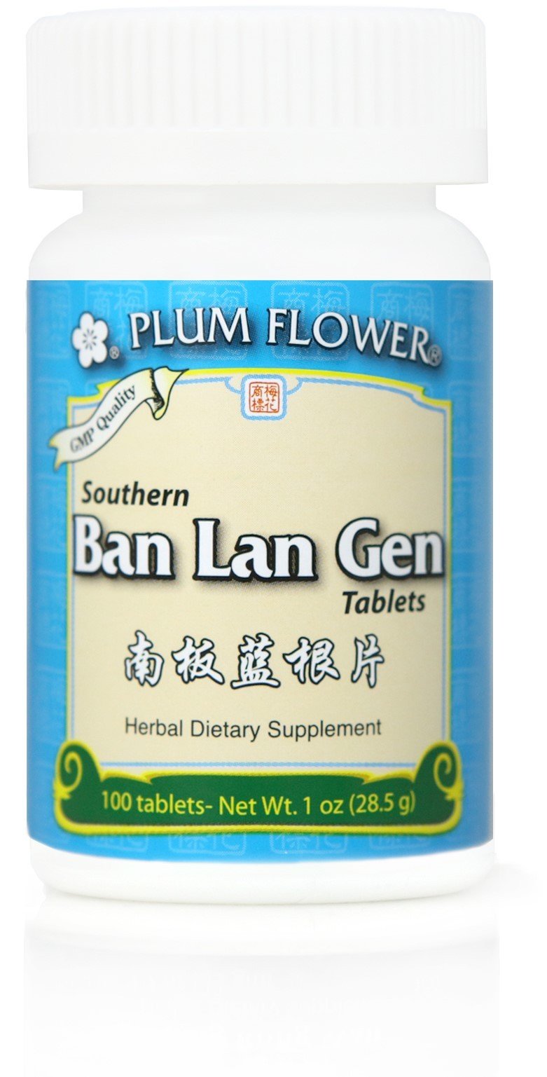 Plum Flower Ban Lan Gen Herbal Supplement bottle front view