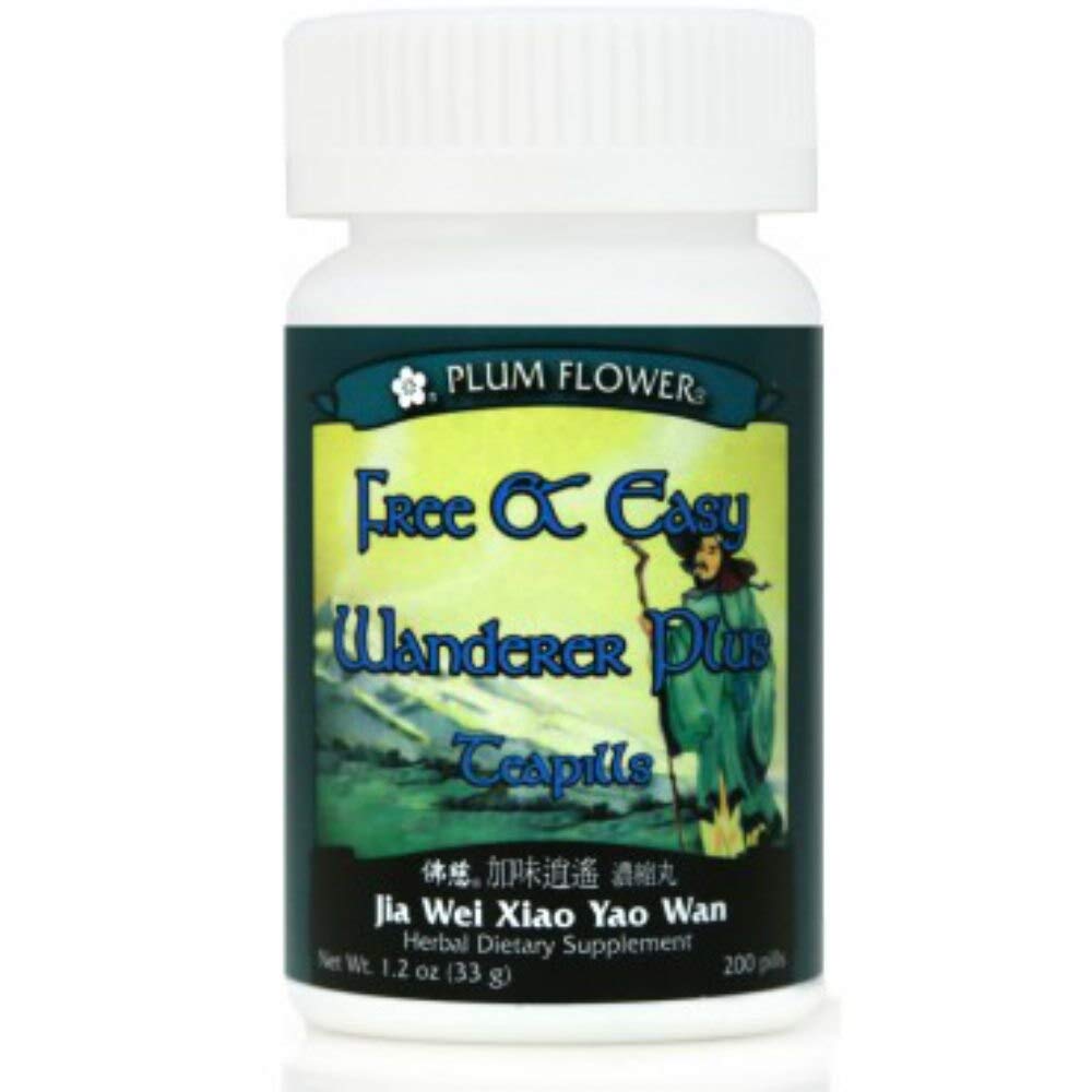 Plum Flower Free & Easy Wanderer Plus Teapills bottle front view