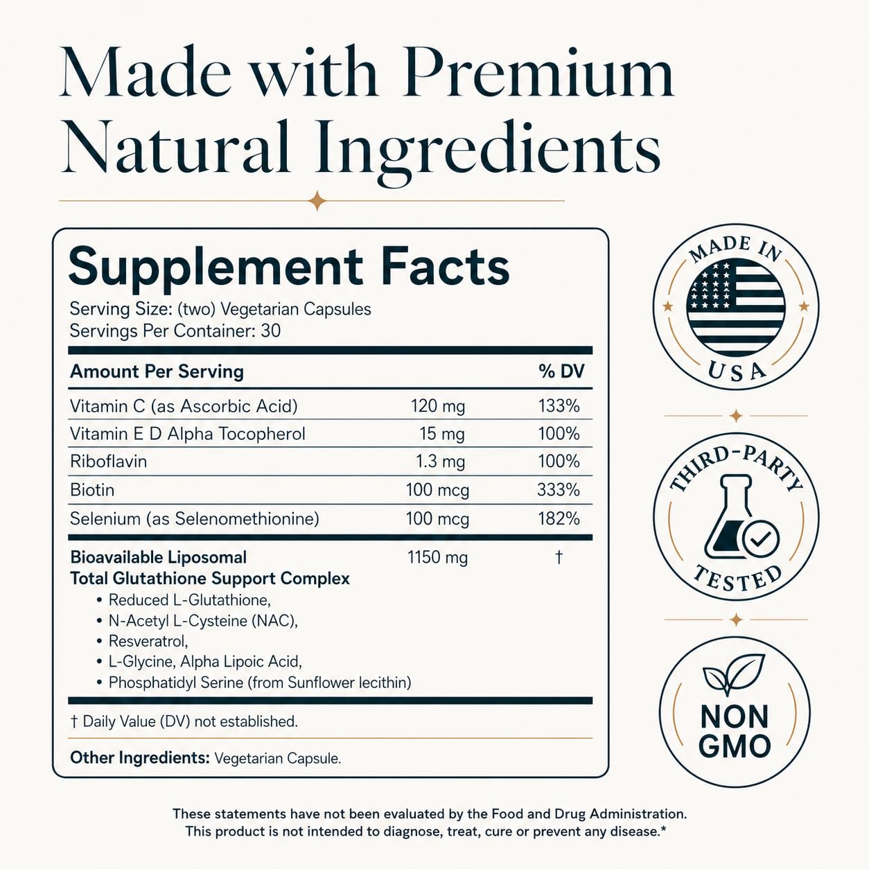 Plus+Ultra GLOPLUS+ Antioxidant Complex 1150mg capsules with a glass of water