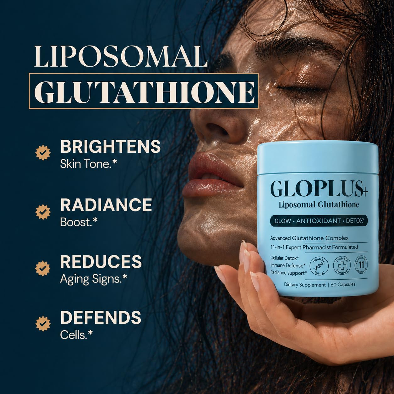 Plus+Ultra GLOPLUS+ Antioxidant Complex 1150mg capsules with ingredients list