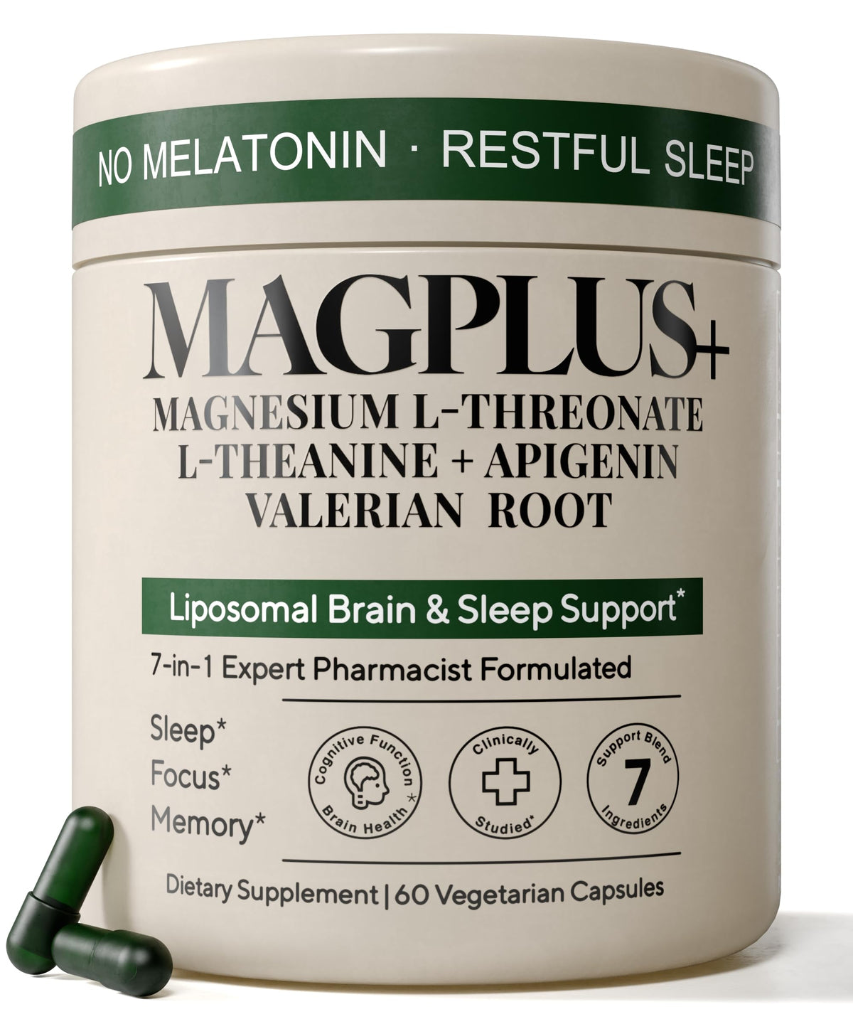 Plus+Ultra Magnesium Threonate Sleep Stack 1050mg capsules front view