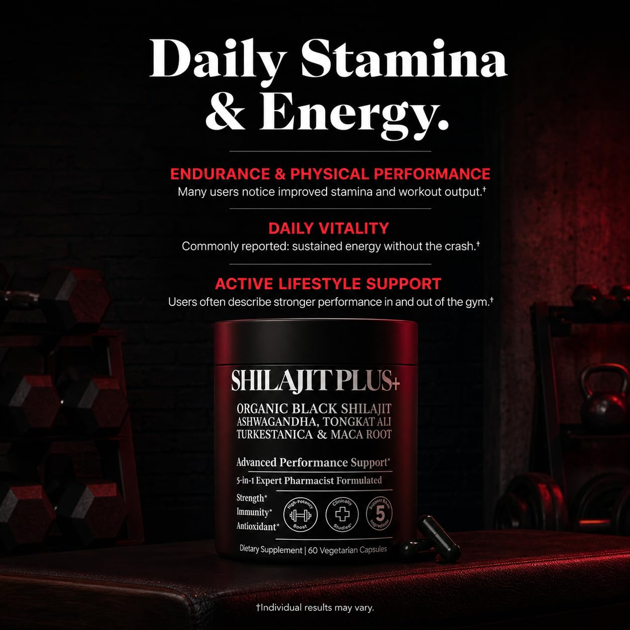 Plus+Ultra Shilajit Supplement showing vegan capsules