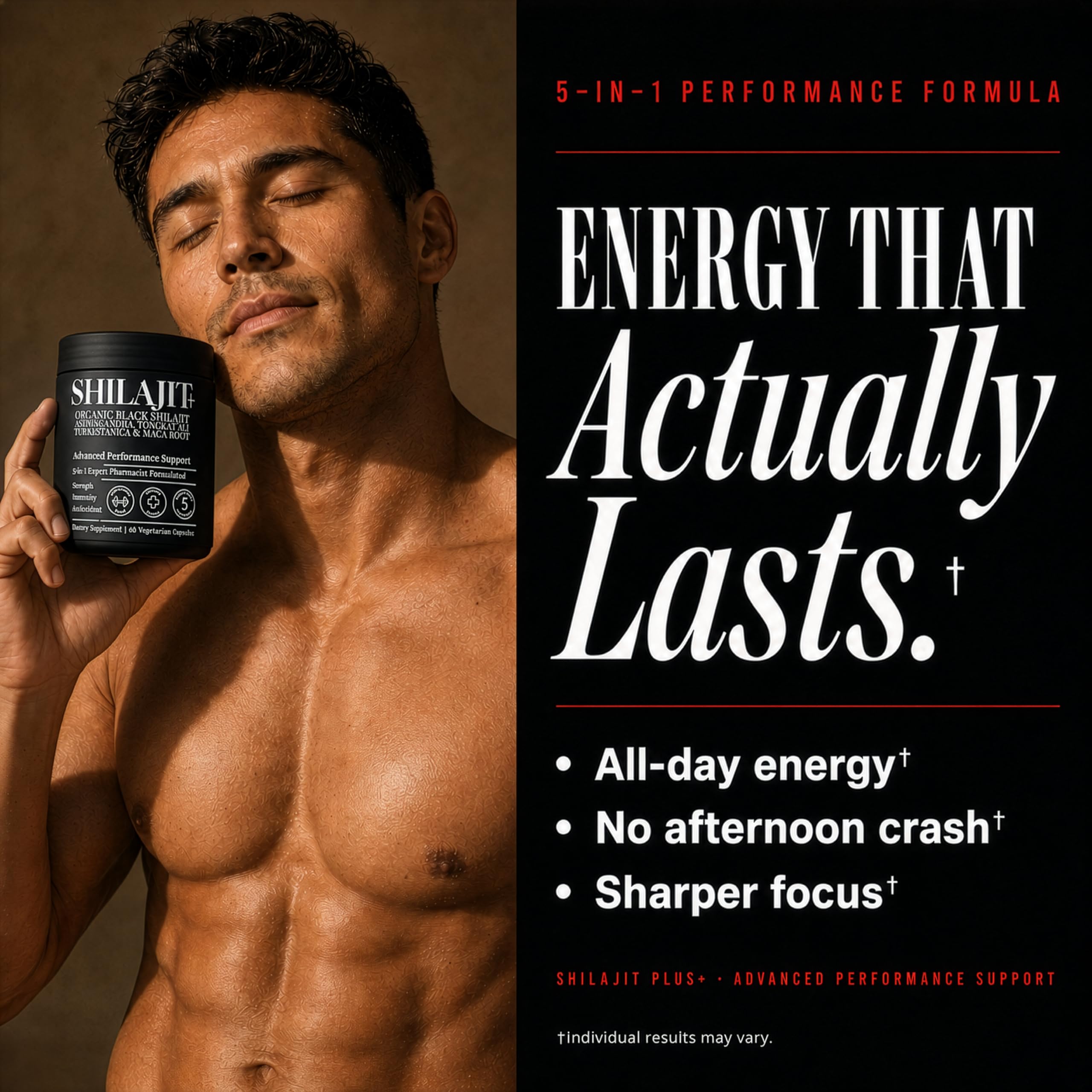 Plus+Ultra Shilajit Supplement side view of bottle