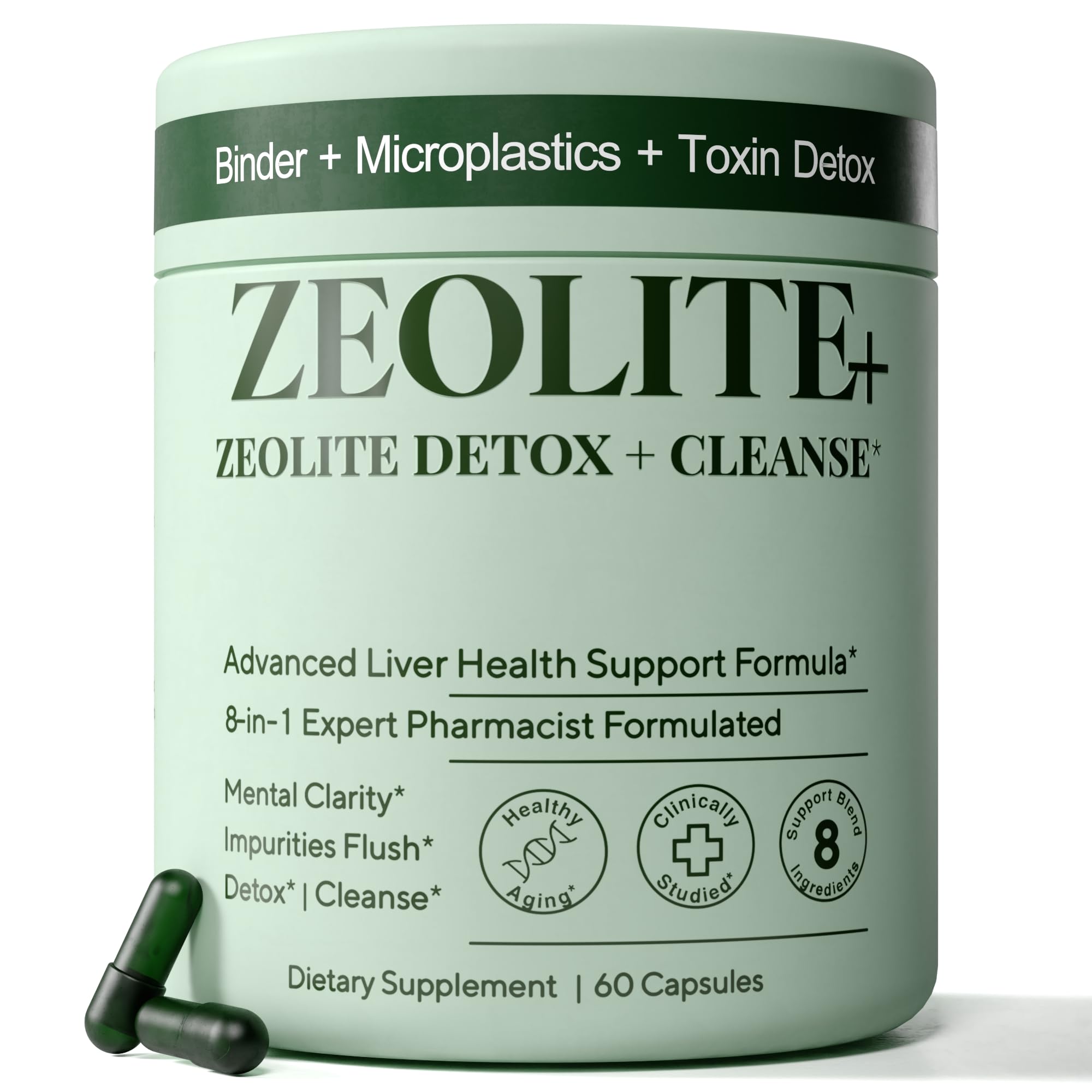 Plus+Ultra ZEOLITE+ Charcoal Supplement front view with packaging