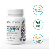 PlusPharma Magnesium Supplement 400mg back view with ingredients