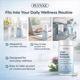 PLYNXE Milk Thistle Supplement capsules on a wooden surface