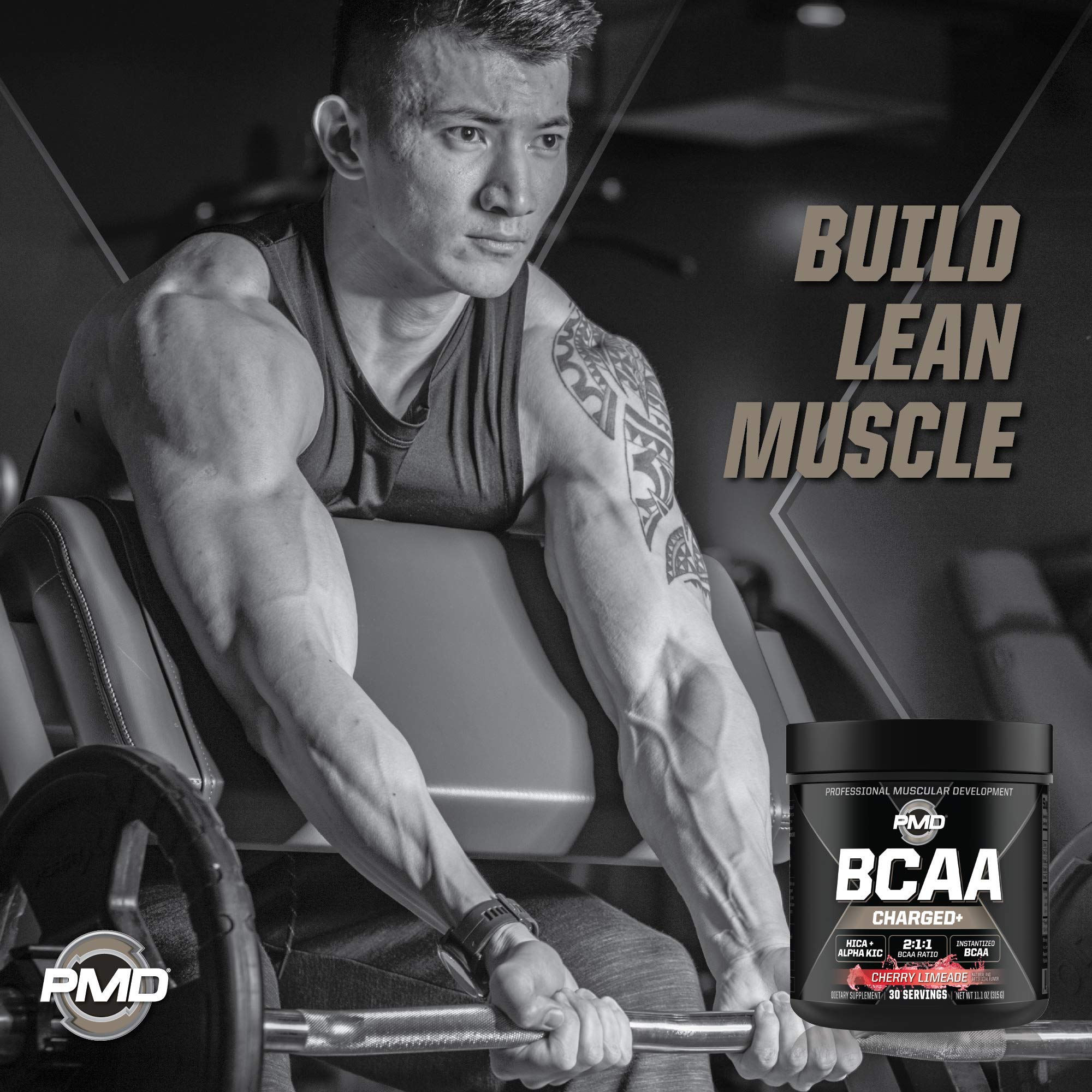 PMD BCAA Amino Acids Powder 141g mixed in a shaker