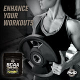 PMD BCAA Powder 261g alongside protein powder