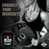 PMD BCAA Powder 267g back view showing ingredients
