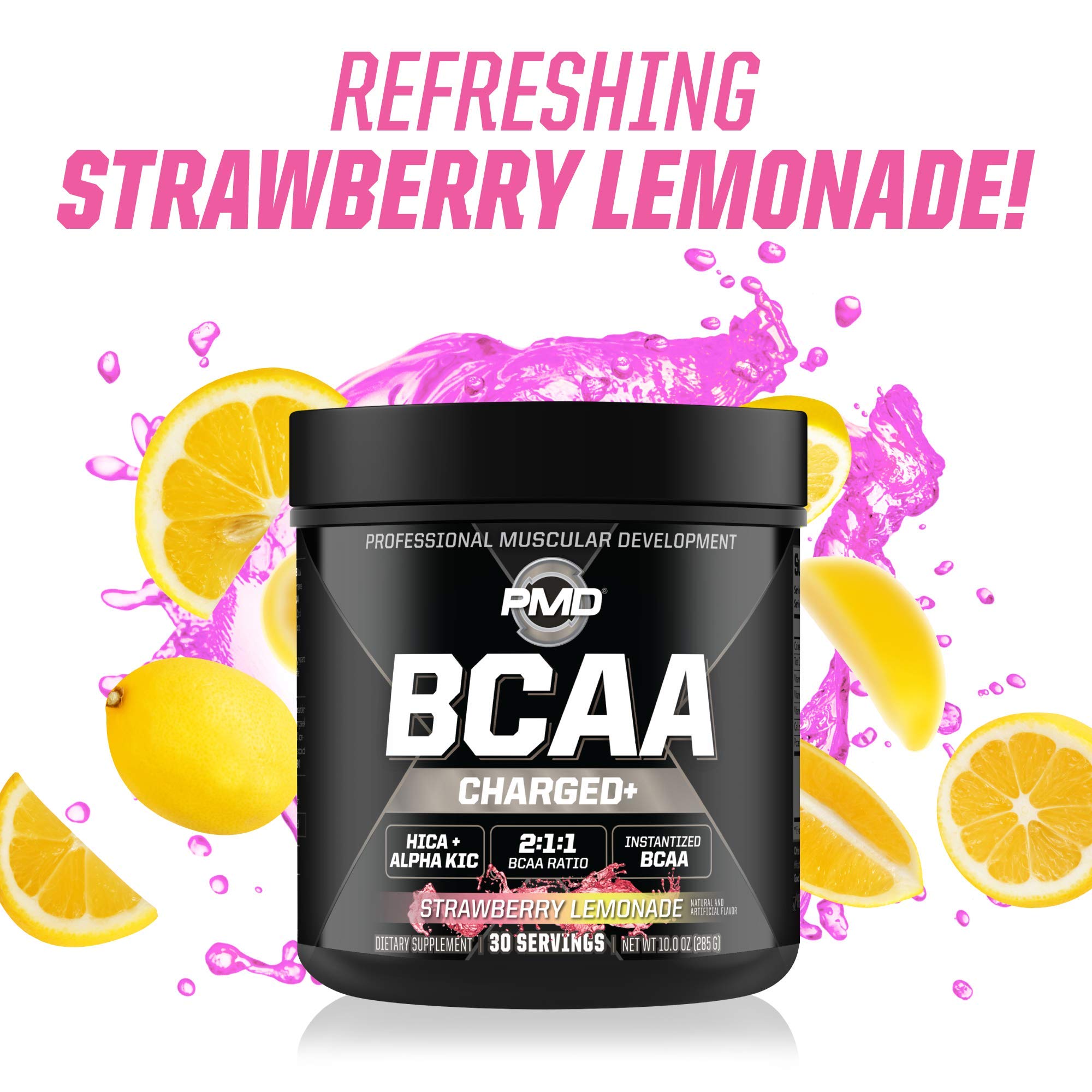 PMD BCAA Powder 285g with workout gear