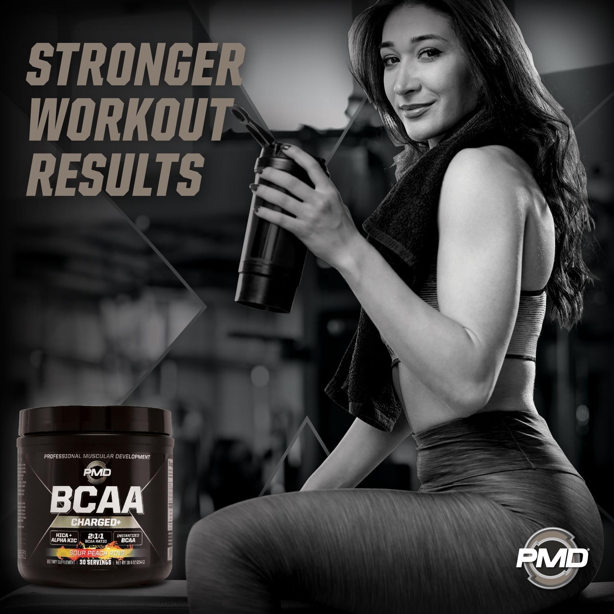 PMD BCAA Powder mixed in a shaker bottle