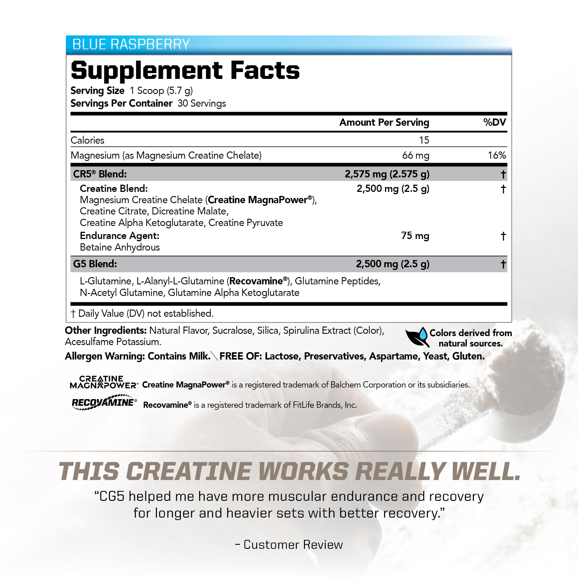 PMD CG5 Creatine Supplement 200g side view