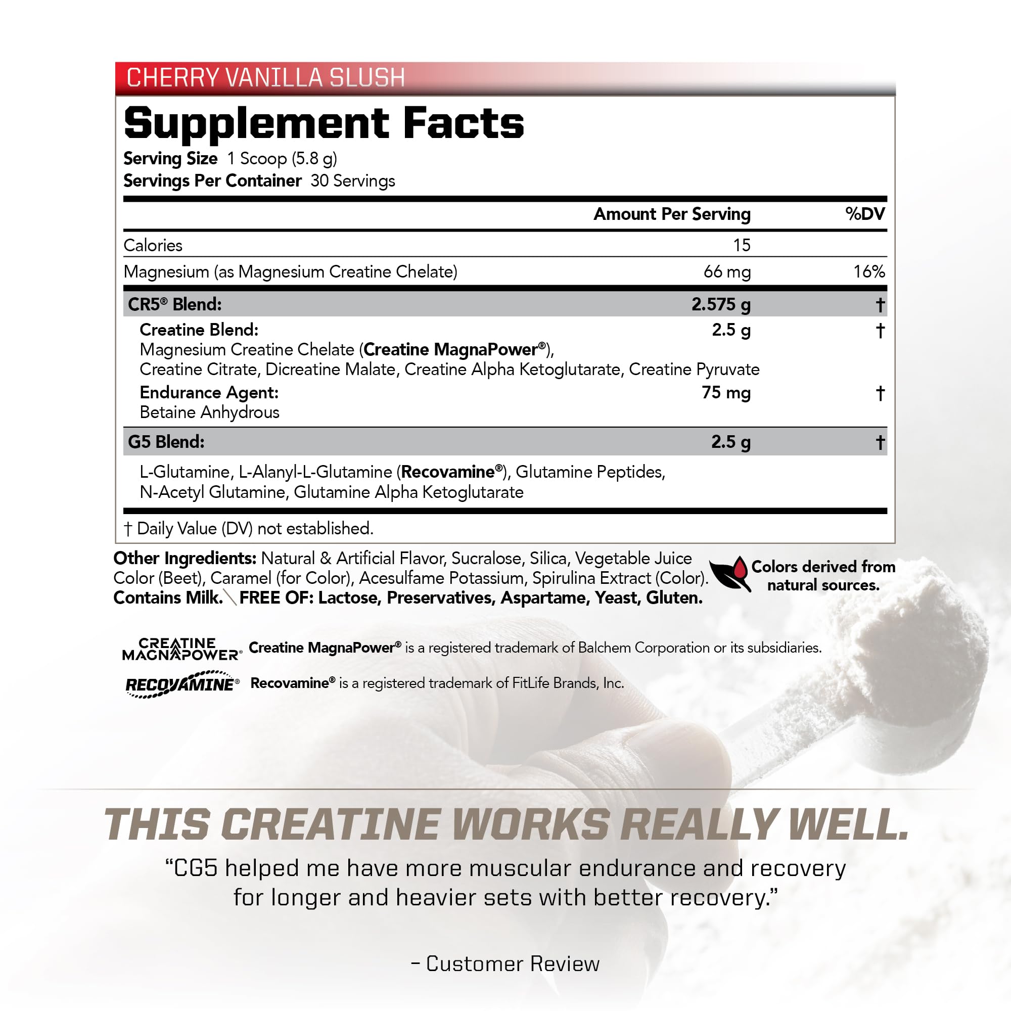 PMD CG5 Creatine Supplement 209g side view