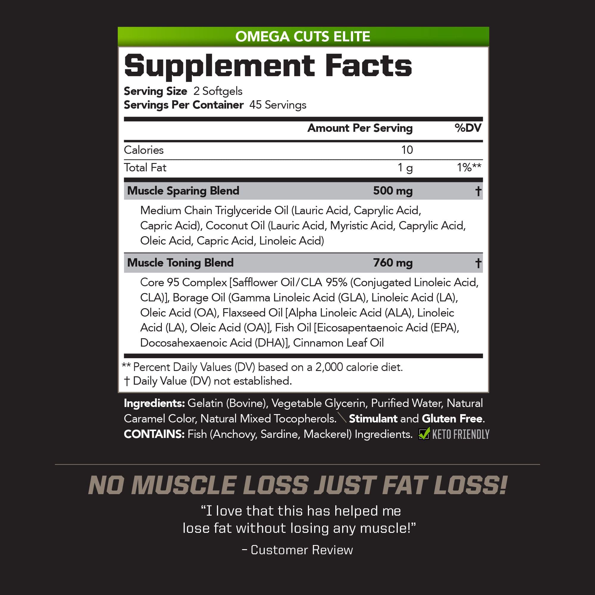 PMD Omega Cuts Elite CLA Softgels side view showing softgel