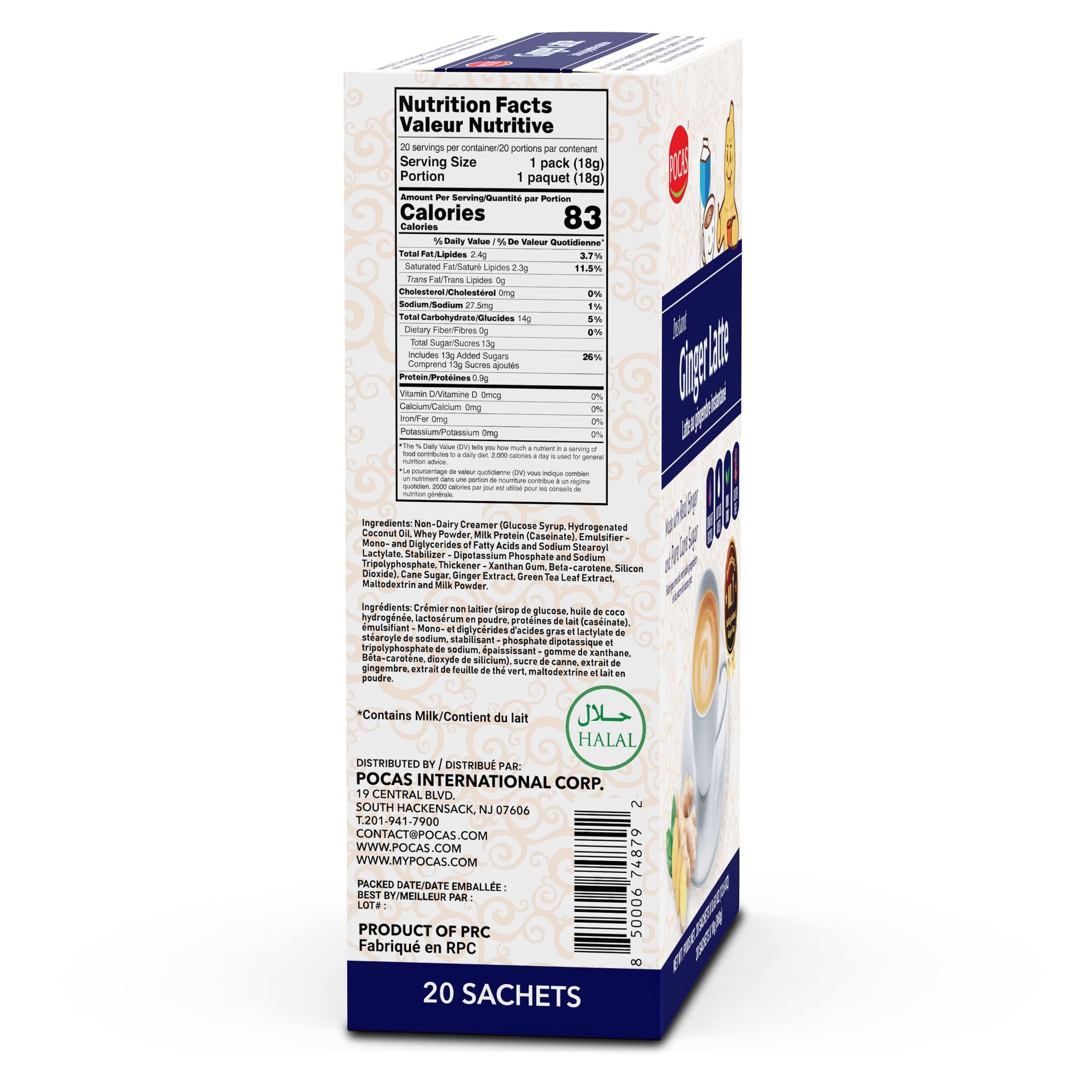 Pocas Ginger Latte preparation with hot water