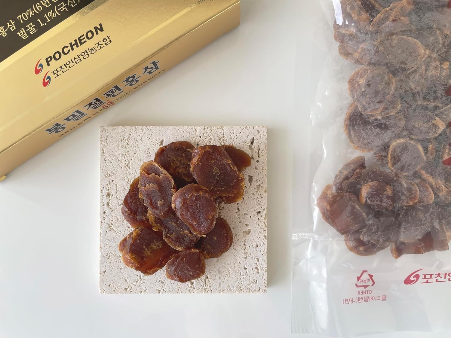 POCHEON KOREAN RED GINSENG slices served as a snack