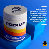 Podium Nutrition Creatine Monohydrate Pink Lemonade mixed in water