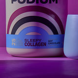 Podium Nutrition Sleepy Collagen 454g displayed with other health supplements