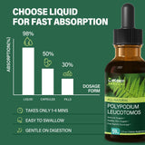 Polypodium Leucotomos organic drops in a glass of water