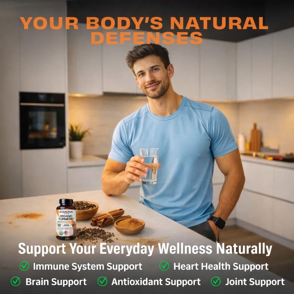 Pomona Wellness Organic Turmeric Supplement tablets close-up