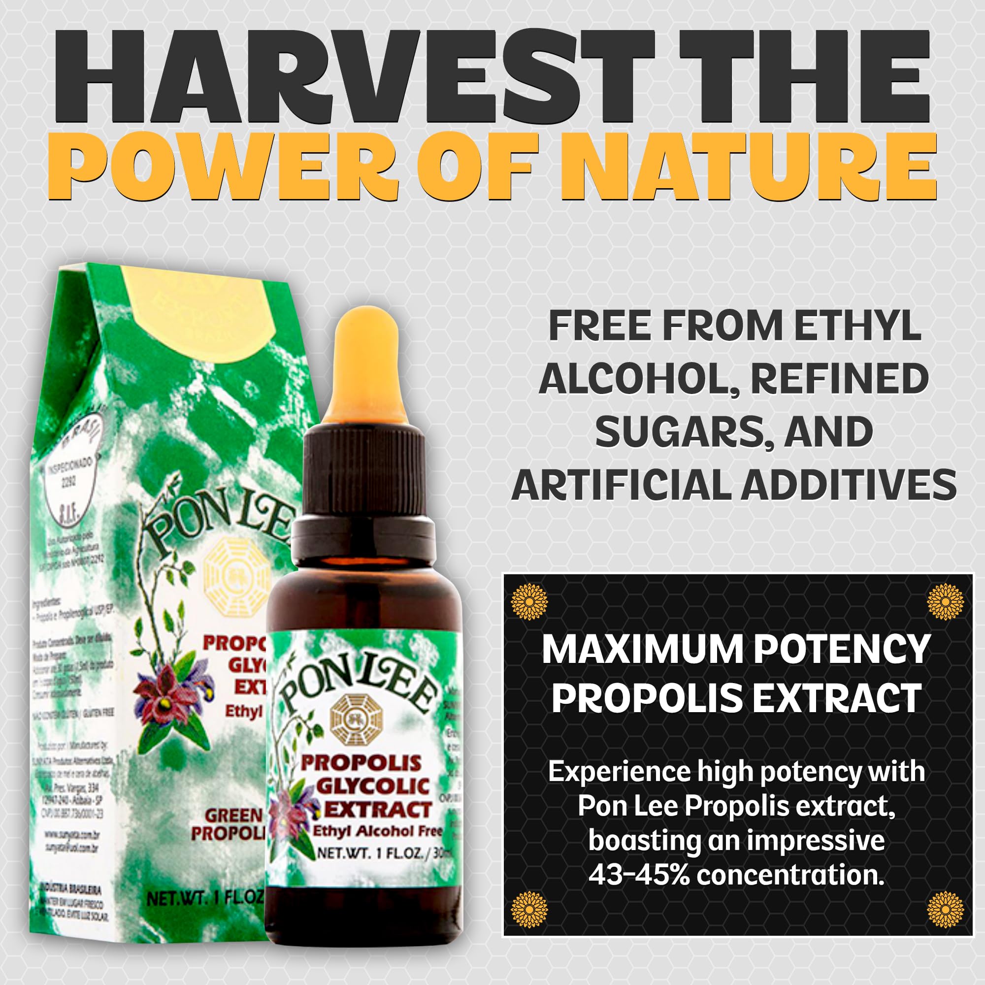 PONLEE Royal Jelly 100% Green Bee Propolis Glycolic Extract packaging