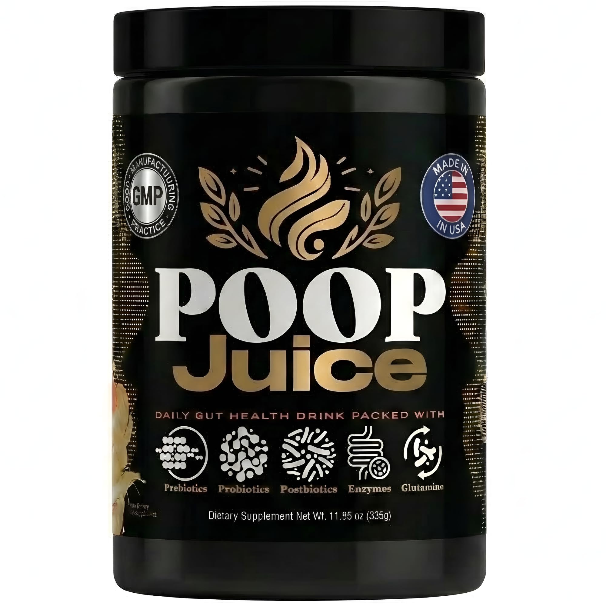 Poop Juice Prebiotic Supplement front view with Strawberry Lemonade flavour