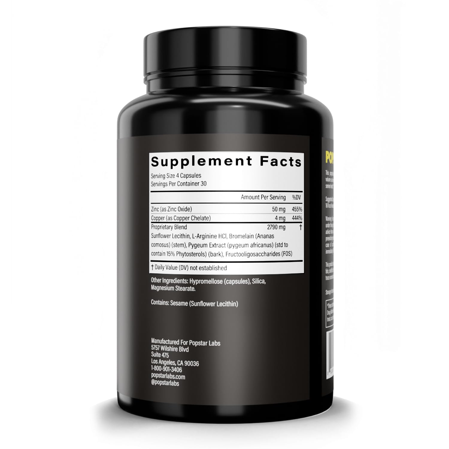 POPSTAR supplement capsules in a container