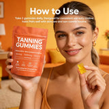 POSOJPIP Skin Tanning Gummies displayed with other supplements