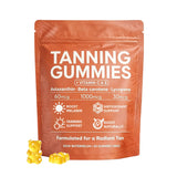 POSOJPIP Skin Tanning Gummies front view in resealable pouch