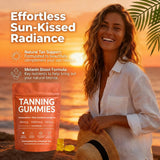 POSOJPIP Skin Tanning Gummies on a table with fruits