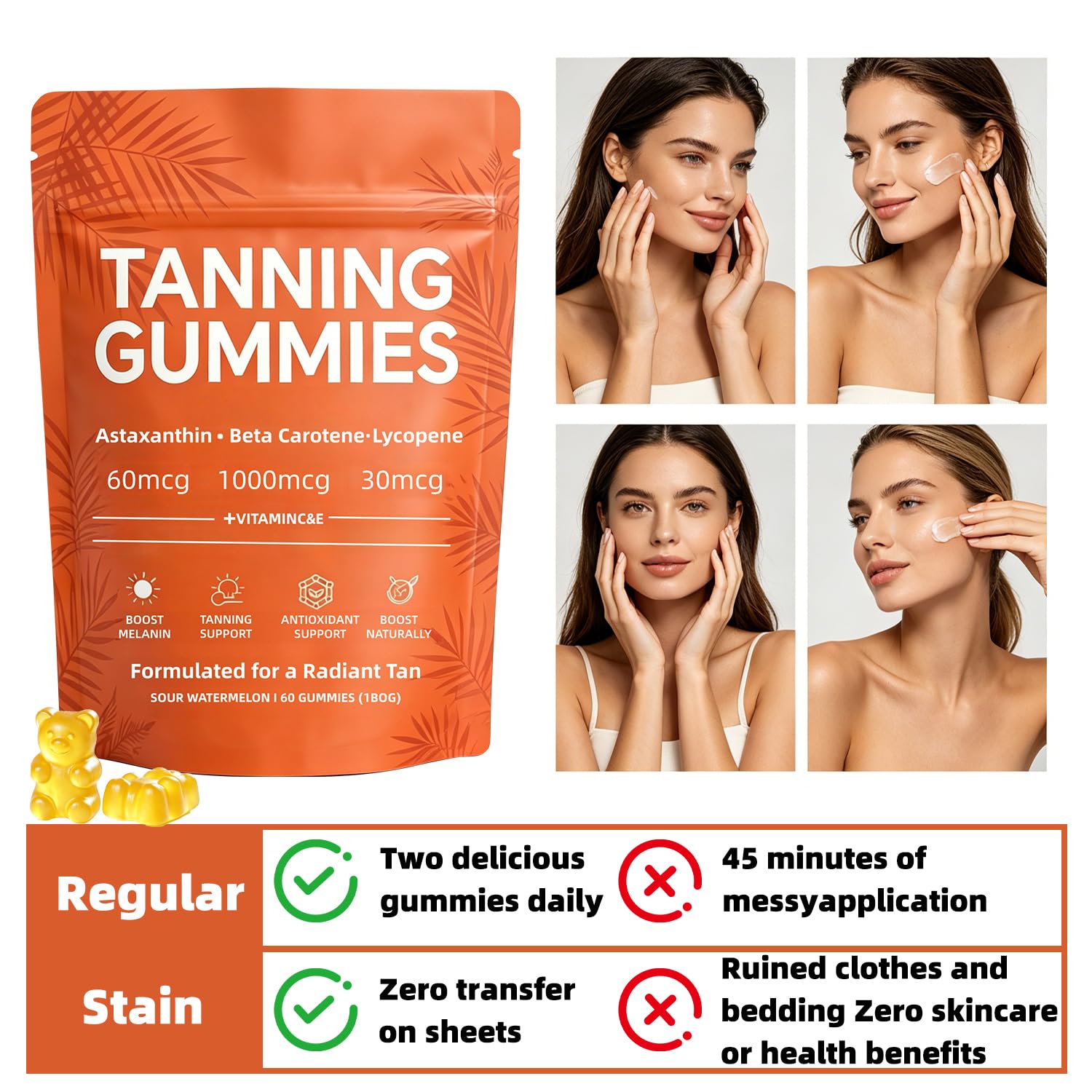 POSOJPIP Skin Tanning Gummies packed for travel