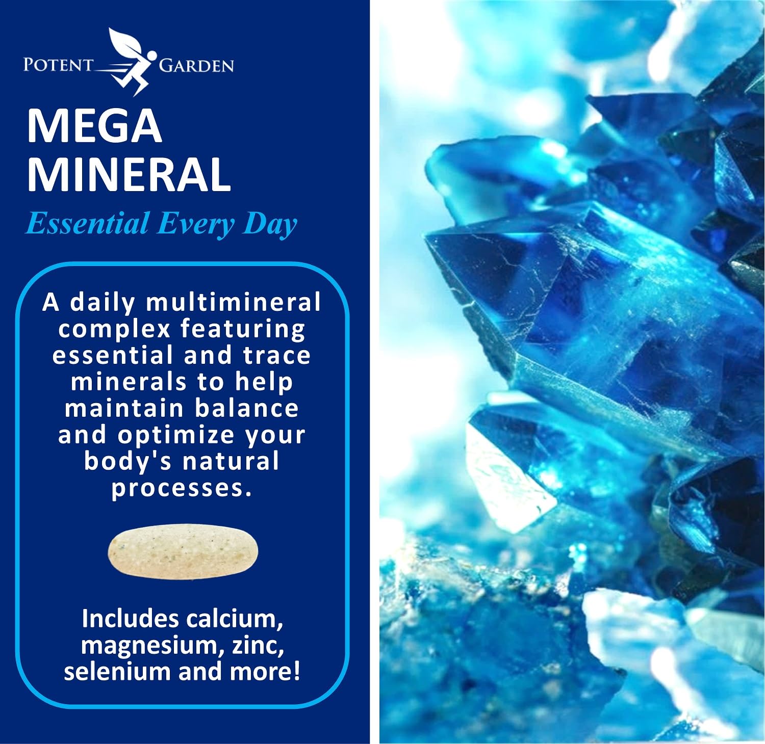 Potent Garden Mega Minerals Multimineral Supplement side view