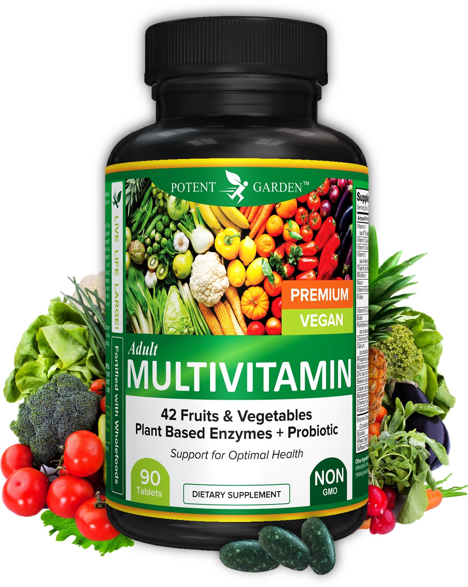 Potent Garden Multivitamins front view with packaging