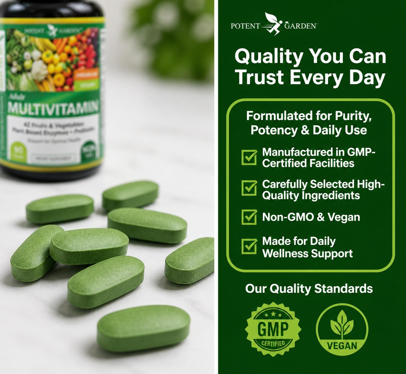 Potent Garden Multivitamins with measuring spoon