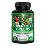 Potent Garden Super Greens Capsules front view with packaging