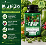 Potent Garden Super Greens Capsules on a wooden table
