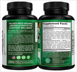 Potent Garden Super Greens Capsules opened bottle showing capsules