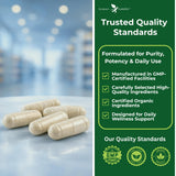 Potent Garden Super Greens Capsules with a measuring spoon for dosage