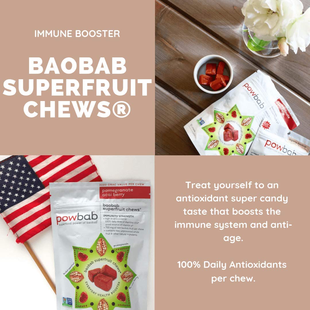powbab Baobab Chews nutritional information on back of packaging