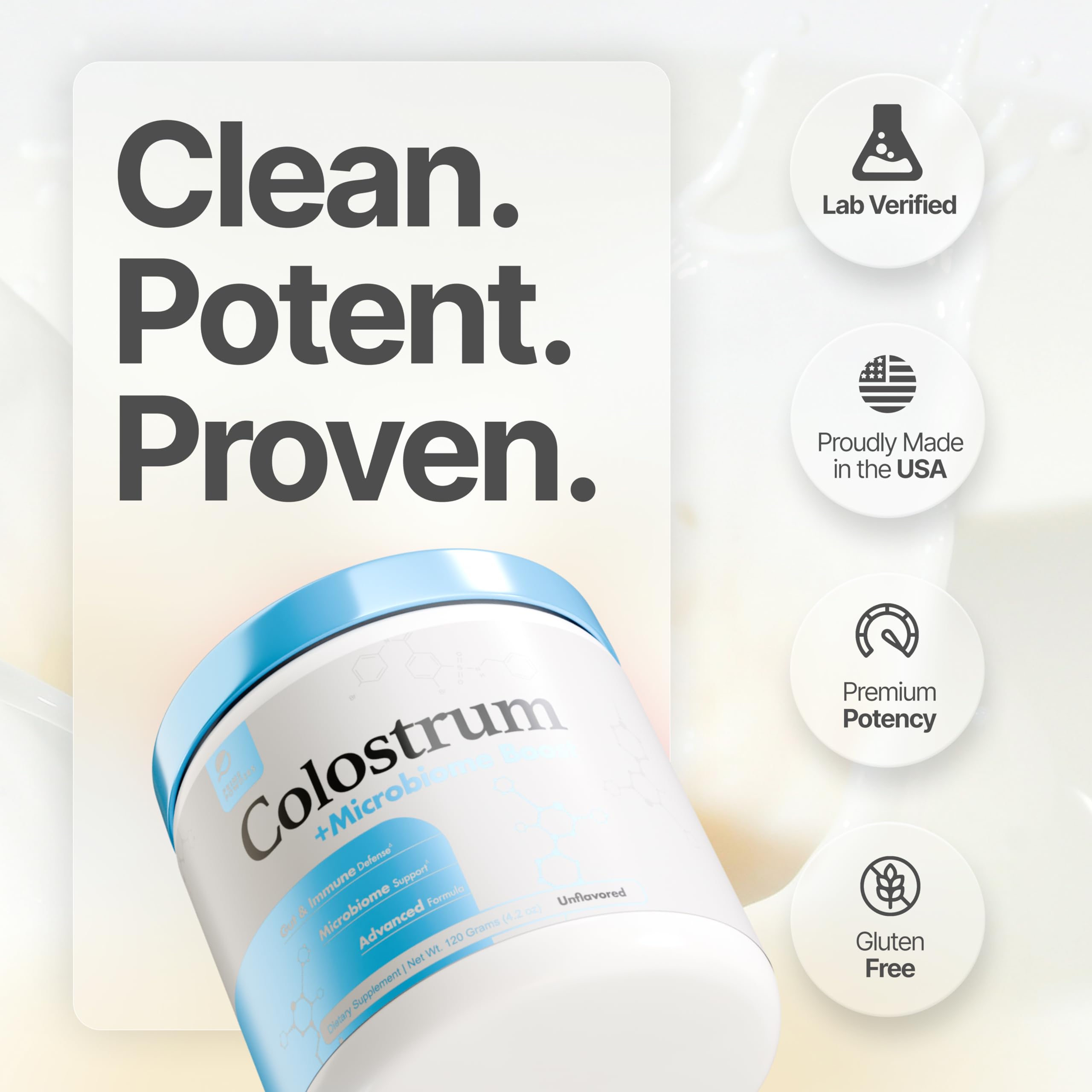 Powders Gut-Loving Colostrum Supplement in a lifestyle setting