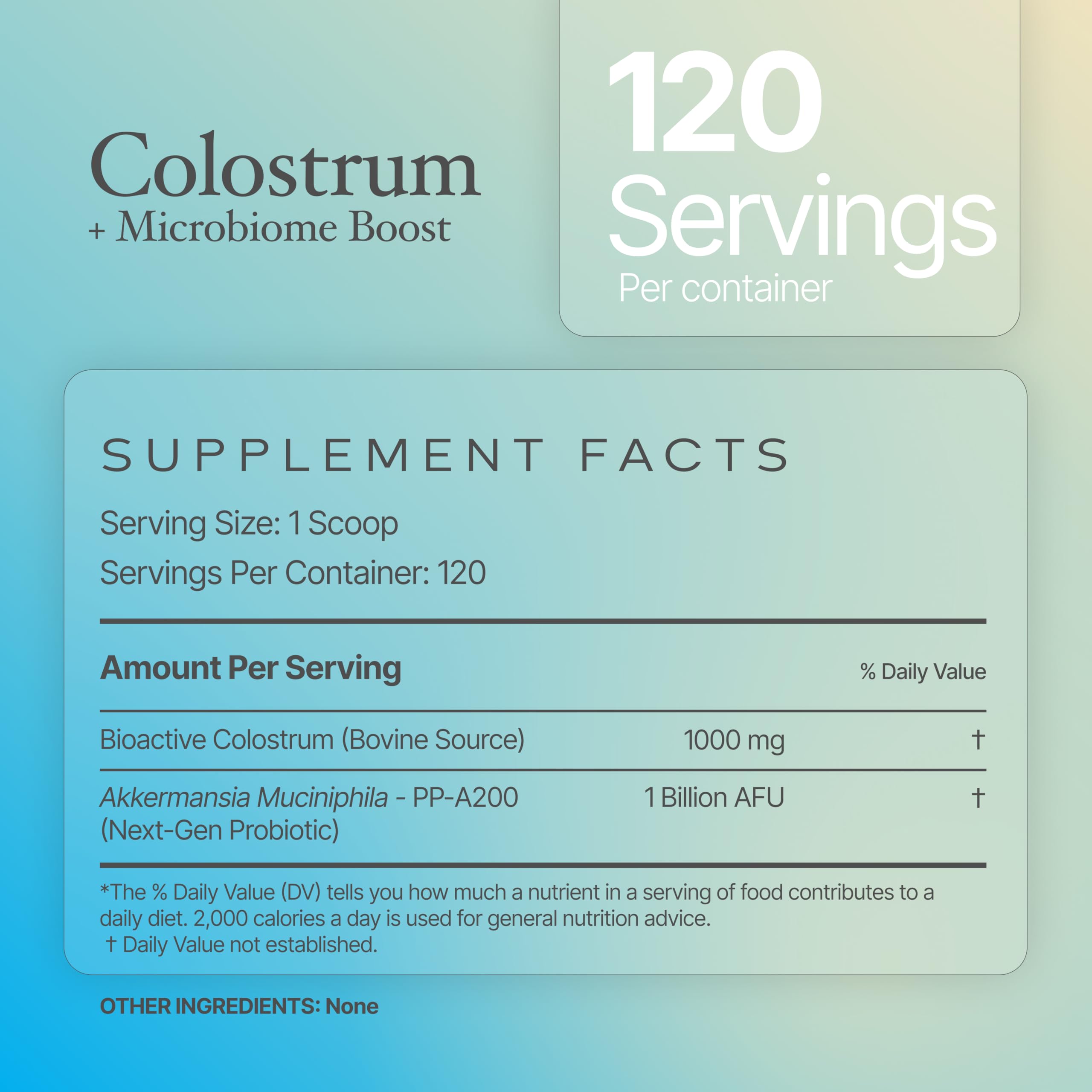 Powders Gut-Loving Colostrum Supplement nutritional information