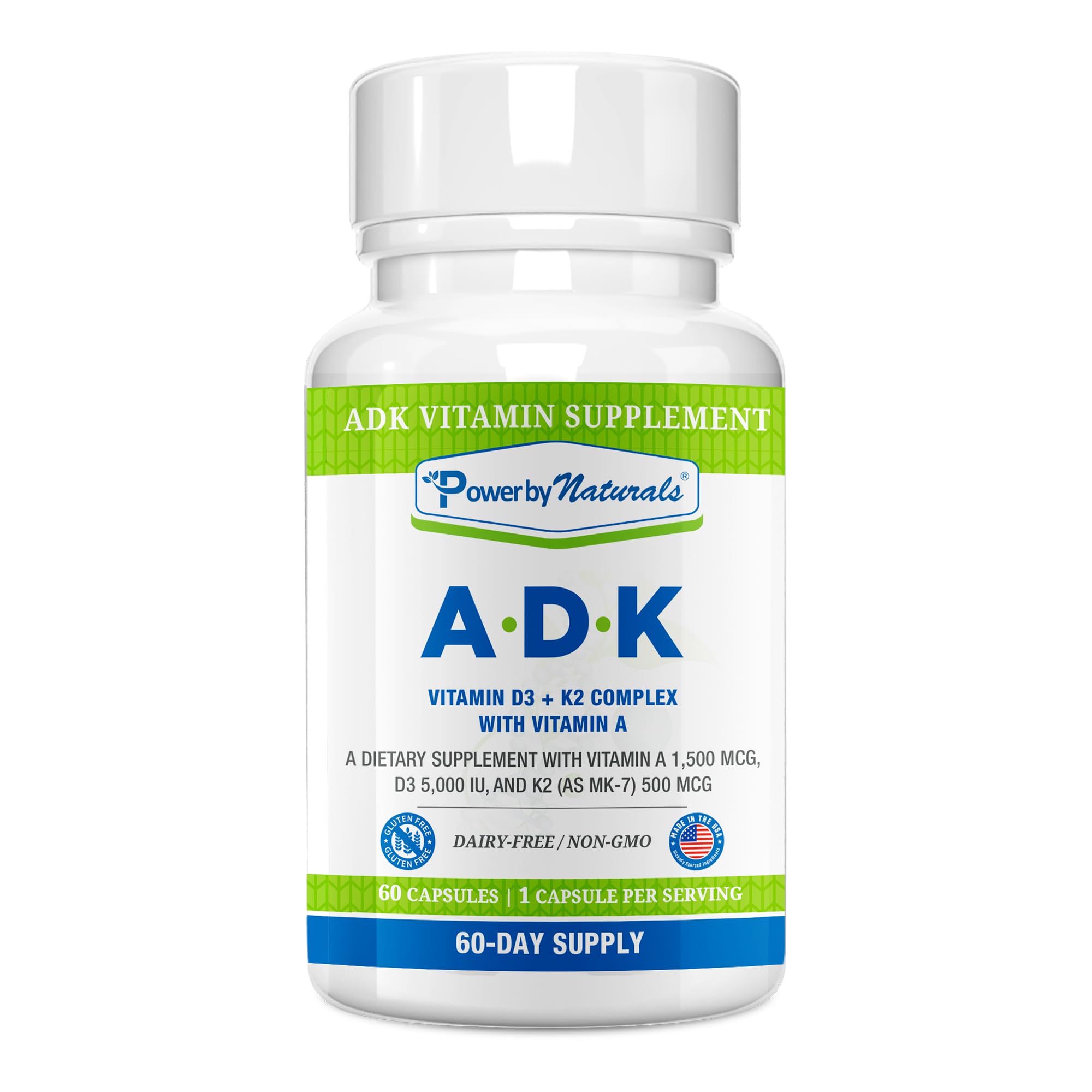 Power By Naturals ADK Supplement bottle front view