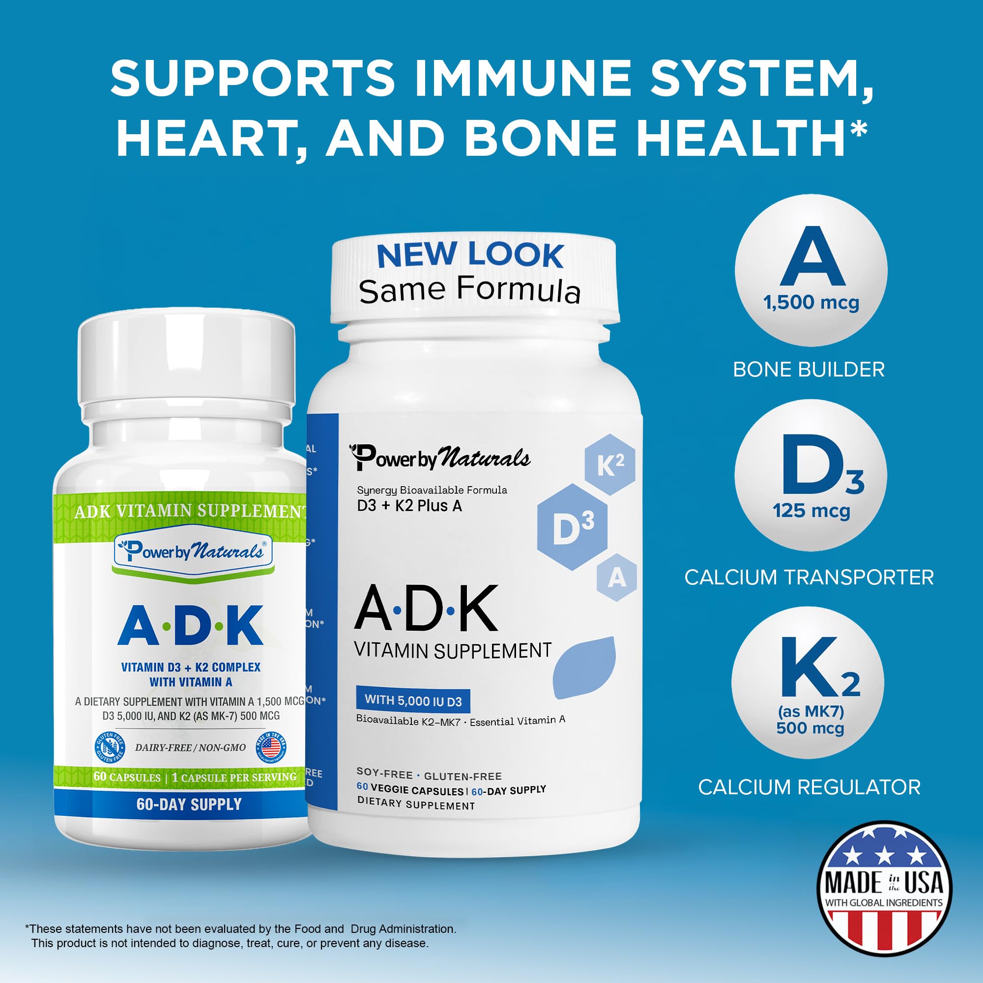Power By Naturals ADK Supplement lifestyle scene with a glass of water