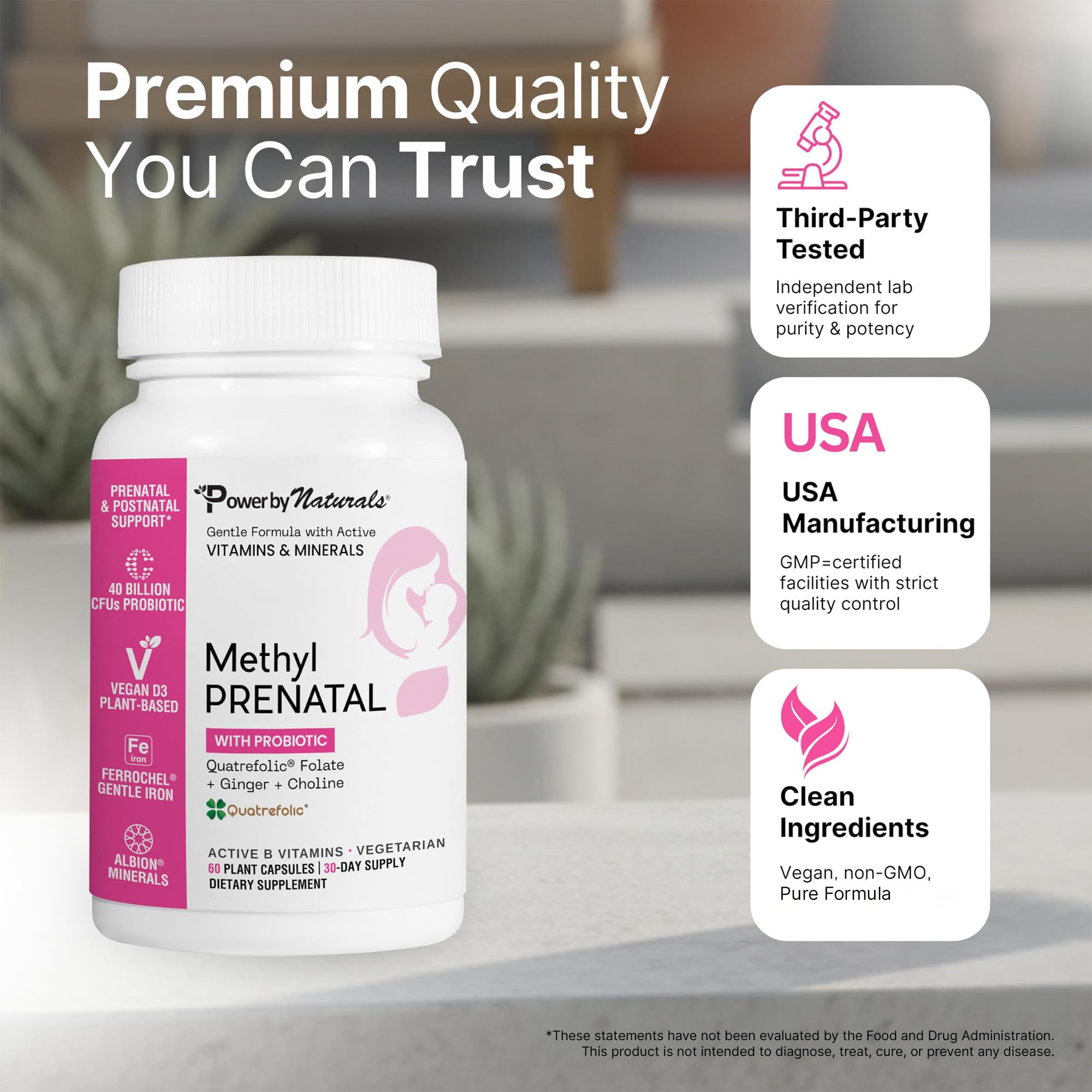 Power By Naturals Methyl Prenatal Vitamins ingredients list